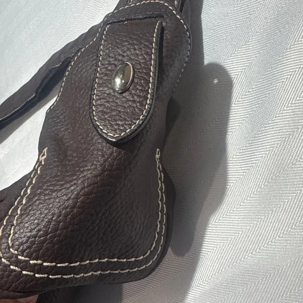 Everyday Dark Brown Pebbled Leather Shoulder Bag - Image 5