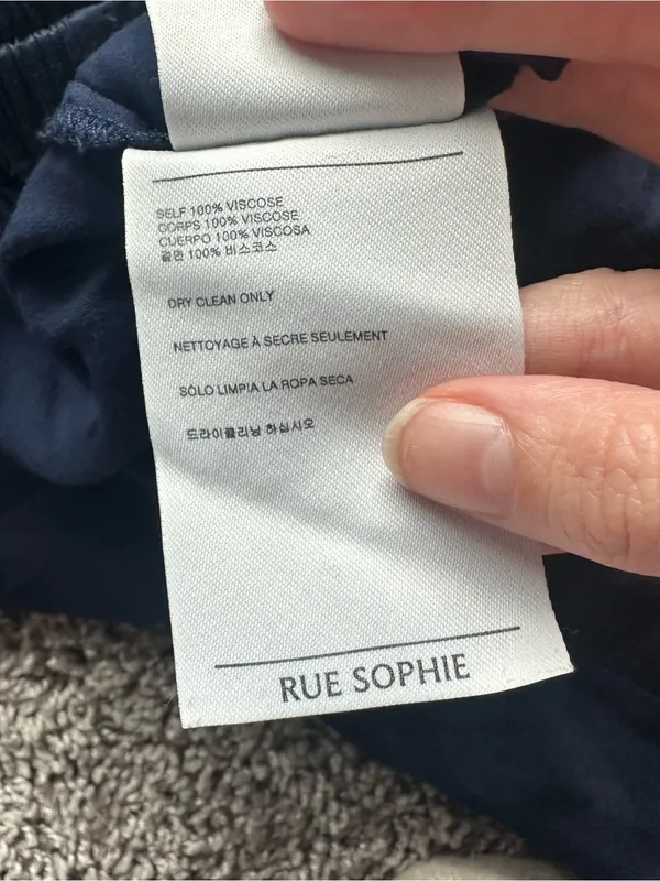 Rue Sophie Flowing Satin Wide-Leg Pants in Navy - Image 7
