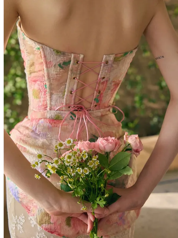 Lace made floral corset Multiple Size L - Image 7