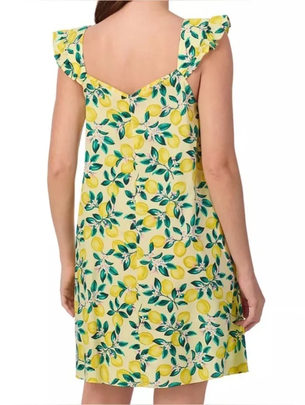 Draper James Woven Chemise Preppy Southern Coquette Lemon Mini Dress size XL - Image 2