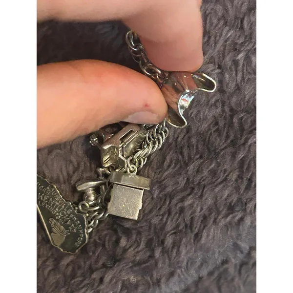 S53 bracelet Kookoo golf Santa and more 925 sterling silver heavy 7.25 inch long - Image 5