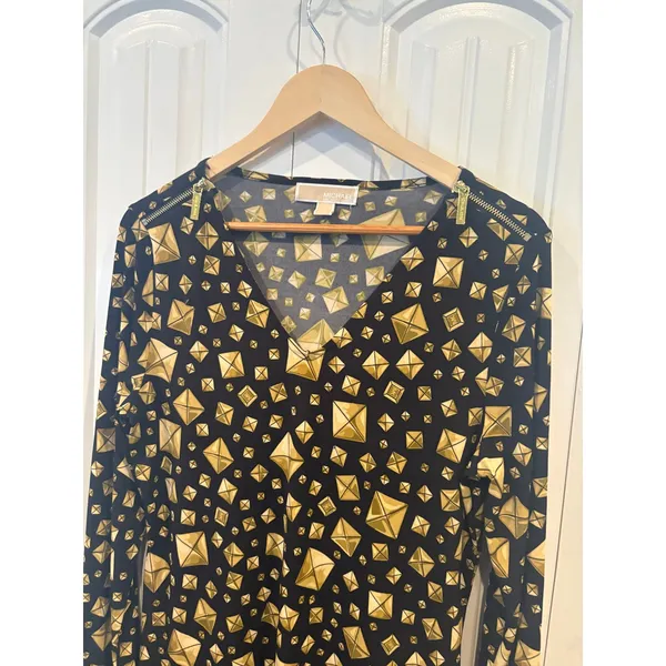MICHAEL Michael Kors‎ Black And Gold Dress Size Medium - Image 3