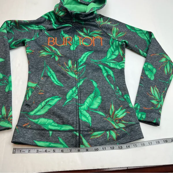 BURTON WB Peak Hoodie Dry-ride Dark Ash Hawaiian‎ Full Zip Hooded Jacket Size XS - Image 6