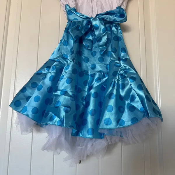 ✨💙 Fairycore Princess Mini Dress – Blue Polka Dot Satin + Tulle 💙✨ - Image 7
