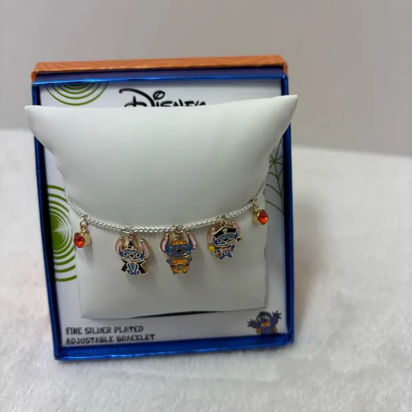 Disney Halloween Lilo & Stitch CHARM BRACELET Fine Silver Plated NEW IN BOX‎ - Image 9
