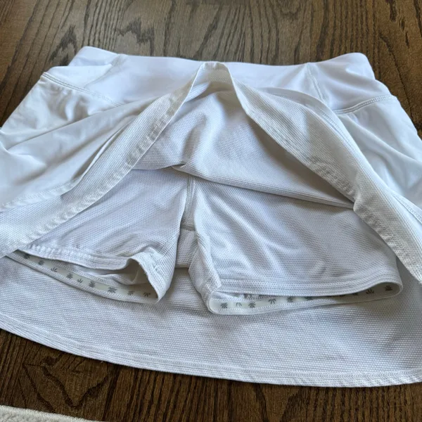 Athleta Womens White Layered Flounce Skort Skirt Attached Shorts Size Small - Image 3