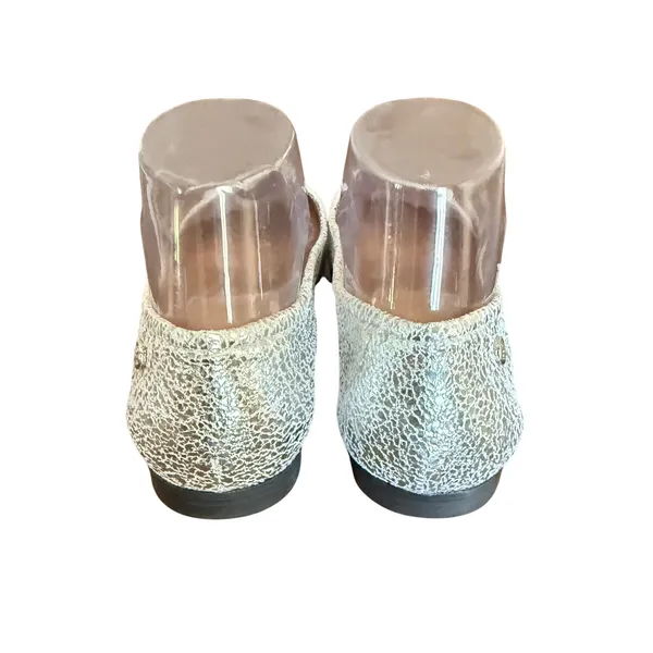 Vince Camuto Silver Metallic Crackle Ballet Flats Almond Toe womens 8M/39‎ - Image 5