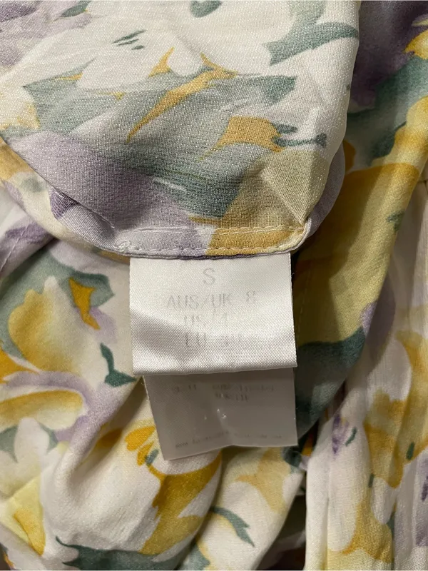 Bronx and Banco Lavender, Yellow & Green Floral High-Low Maxi Dress - Image 9