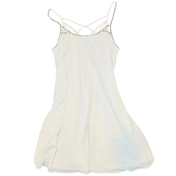 White Beaded Cage Back Mini Dress Womens Size Medium Cream‎ NWT Summer Cocktail - Image 5