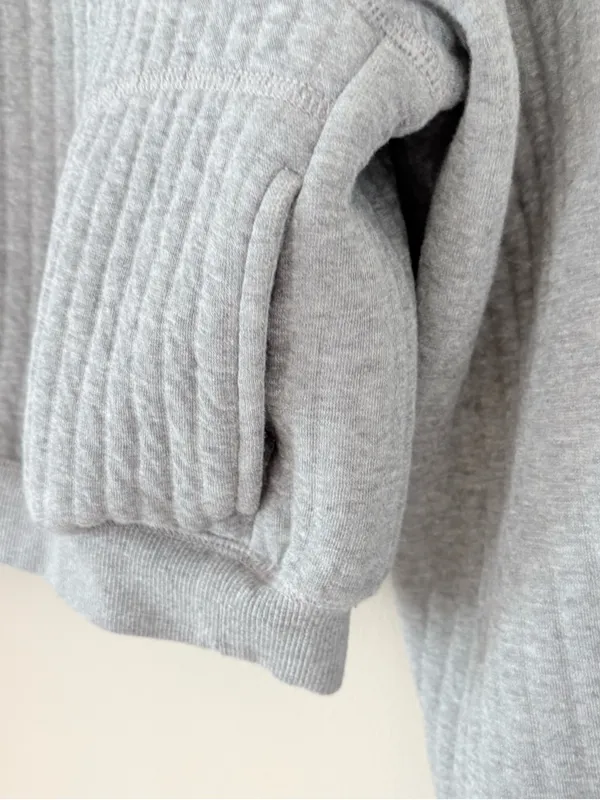 Aerie OFFLINE By Aerie Coffee Run Cropped Hoodie Grey Pullover Ribbed Size M - Image 9