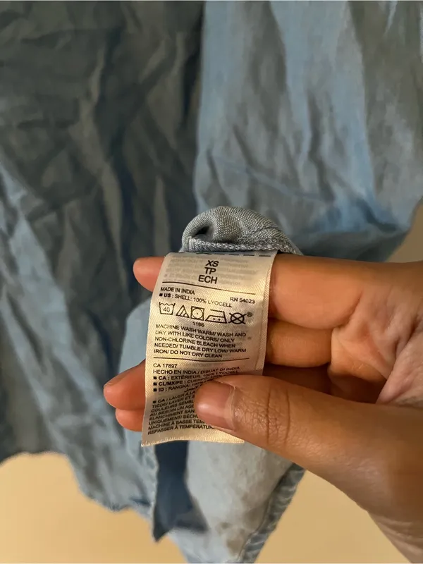 Old Navy Chambray Shift Mini Dress XS Western Cottagecore Farmhouse - Image 4