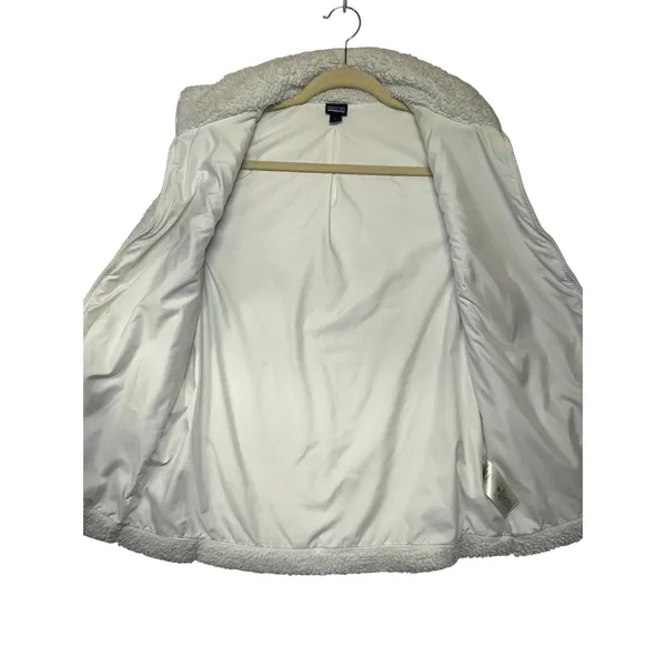 Patagonia Los‎ Gatos Fleece Vest Womens Large White Full Zip High Pile 25216 - Image 5