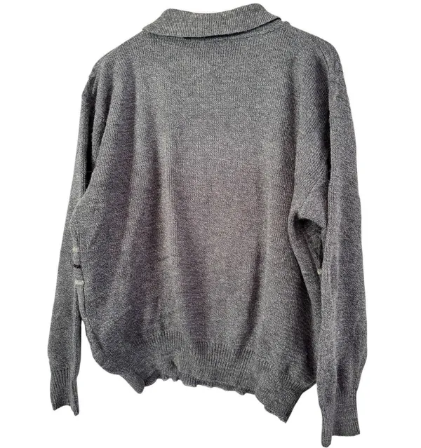 Vintage Collared Henley Pullover Sweater Women’s Size Large Dad Funky 90s - Image 2