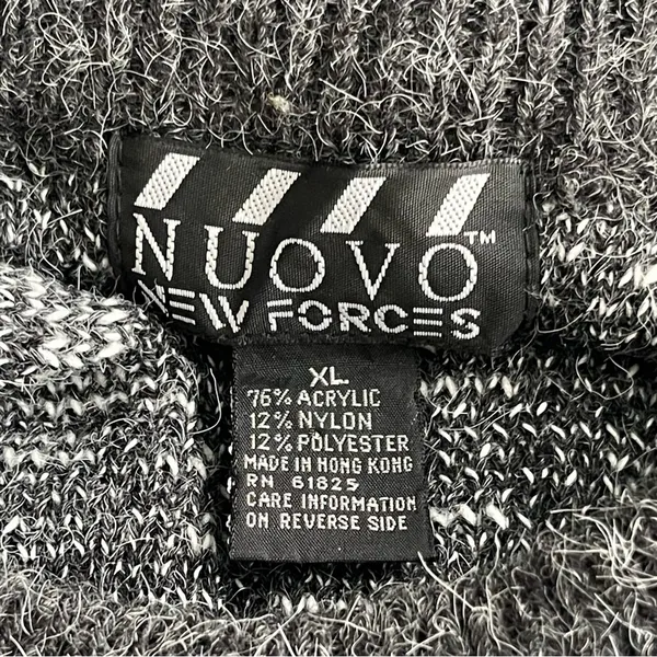 Vintage Nuovo Retro Grandpa Grandma Sweater Unisex Size XL Grunge Acrylic Gray - Image 8