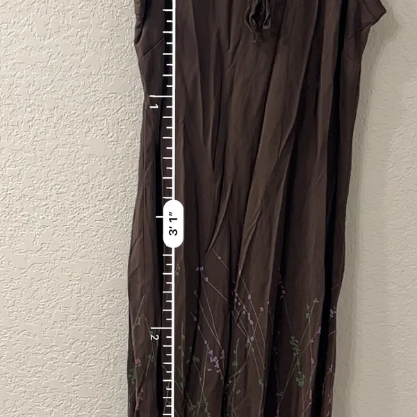 Ann Taylor Brown Maxi‎ Dress with Floral Accents - Image 4