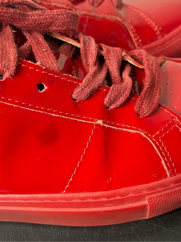 Greats Brooklyn Red Patent Leather Lace Up Sneakers Size 8.5 - Image 5