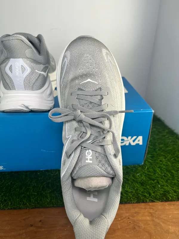 Hoka Clifton 10 Wide Men’s Running Shoes Gray White STLLR Size 8 2E Wide New w/ Box - Image 5