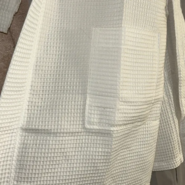 NWT Turquas Size L White Waffle Knit Robe - Image 6