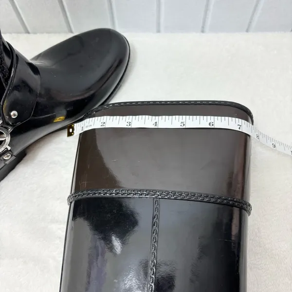Michael Kors Fulton Tall Rain Boots Black‎ and brownSize 8 - Image 9