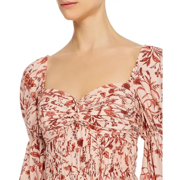 AMUR Filipa Silk Floral Midi Dress Blush Wildflowers Size 6‎ - Image 12