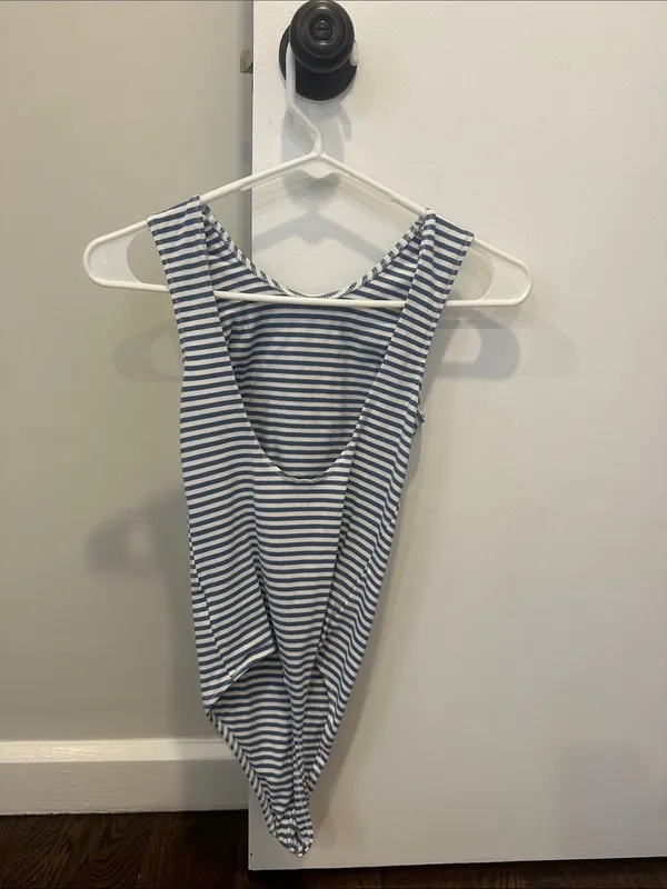 Striped Blue and White bodysuit - Image 3