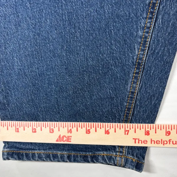 Frye Barrel Jean Medium Wash Floral Laser Etched Wide Leg Denim Pants 12 NEW - Image 13