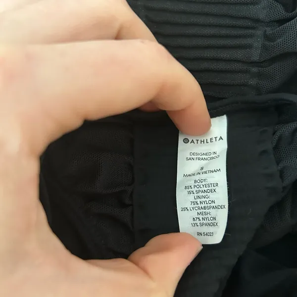 Athleta black bakasana racer back tank top. Mesh back - Image 5
