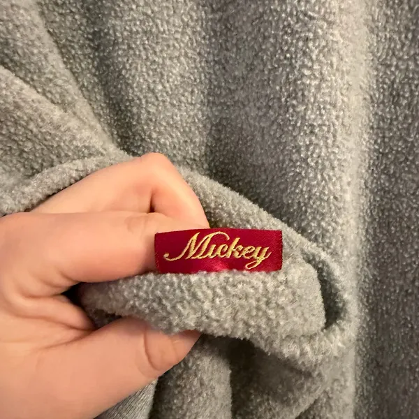 Disney Mickey Mouse Fleece Sweatshirt Gray XL Vintage Oversized‎ Casual - Image 5