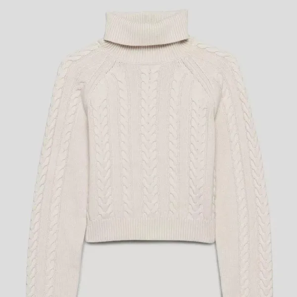 Aritzia Sunday Jones Cropped Cable Knit Turtleneck Cropped Sweater - Image 3