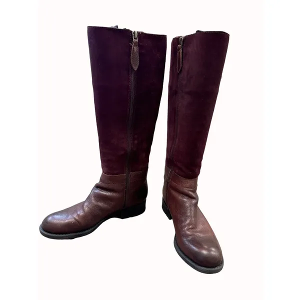 Franco Sarto L Pacer womens red leather brown riding boots shoes 7M SKU 6656 - Image 2