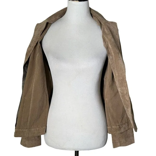 Kim Rogers Dark Academia Faux Suede Corduroy Blazer Jacket Two Button Pleated Pocket 10P - Image 2