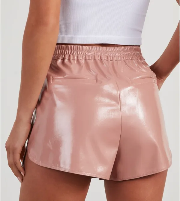 Vici vegan leather blush shorts - Image 4