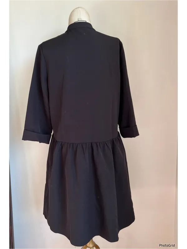 Tuckernuck Black Collared Shirt Dress Small - Image 3