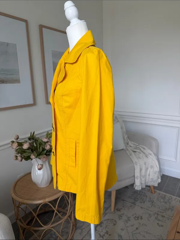NWT 2012 Old Navy Yellow Cotton Peacoat Jacket Early 2010s Twee S - Image 4