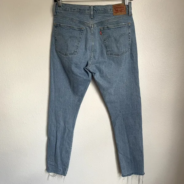 Levi's 501 Light Wash Raw‎ Hem Skinny Jeans - Image 2