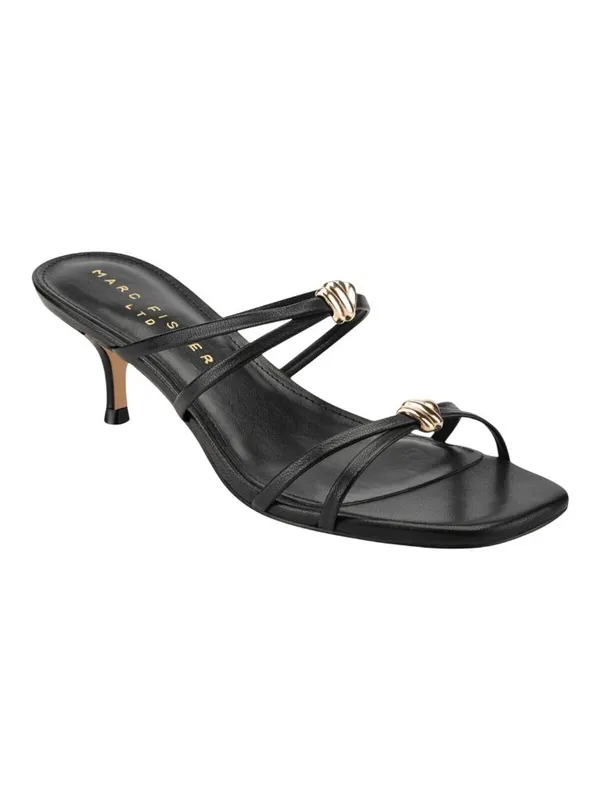 Marc Fisher Strappy Baizel Heeled Sandal MLBAIZEL Black Leather 9.5M - Image 11