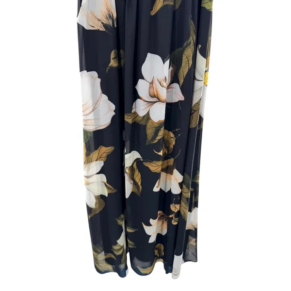 Joseph Ribkoff Floral Halter Maxi Dress Black Off White Womens 8 NEW Guest‎ - Image 4