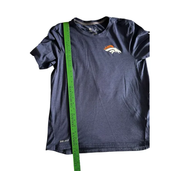 Nike Dri-Fit Denver Broncos Women’s Logo Blue Microstripe T-shirt XL Runs Small - Image 10