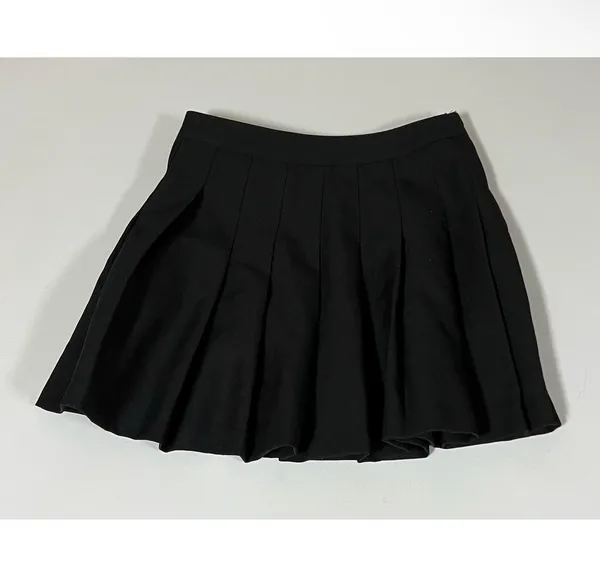 Black Solid Pleated Mini Skirt Bottoms Size S 🖤 - Image 3