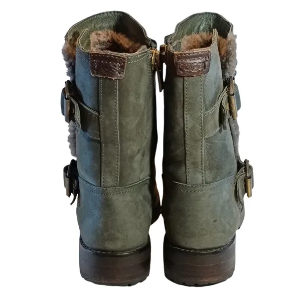 UGG Niels Women's Size 8 Olive Green Moto Boots - Image 4