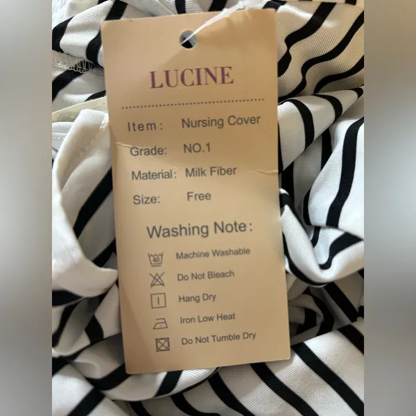 NEW Nursing Cover Baby Striped Black & White One Size Shirt - Image 3
