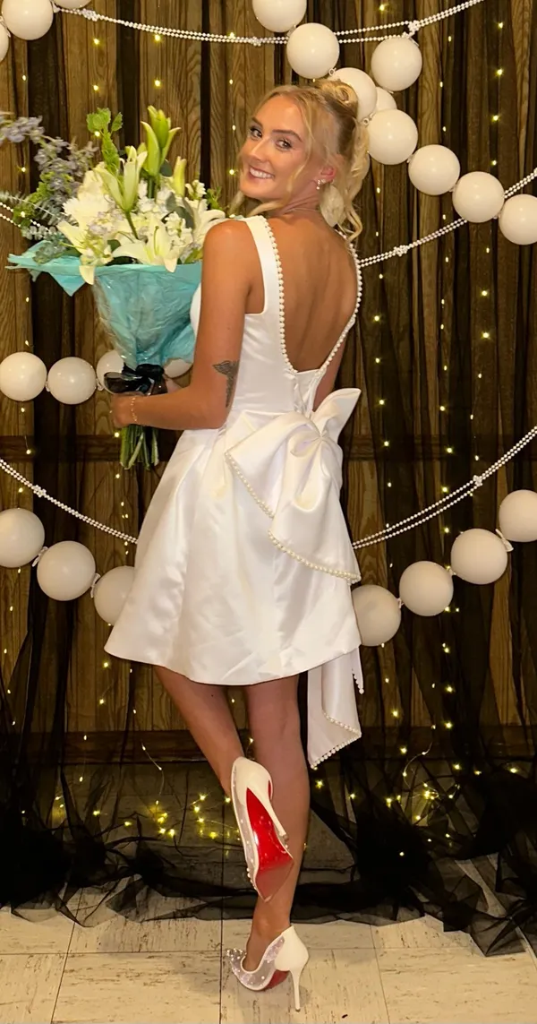 Satin Mini White Dress Amazon - Image 2