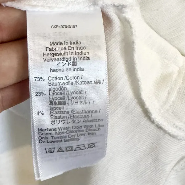NWT Madewell Bombay Long Sleeve Henley in White - Size: Large - Image 4
