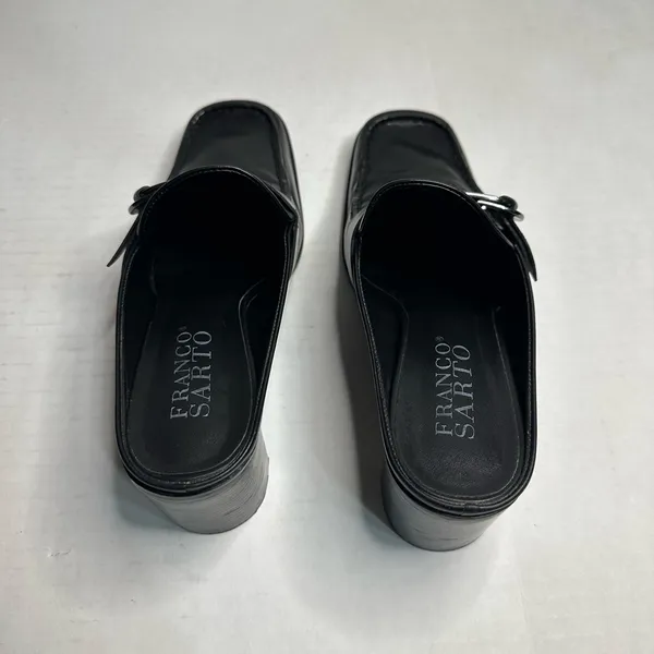 Franco Sarto Women Black Open Back‎ Shoes Size 8W - Image 5