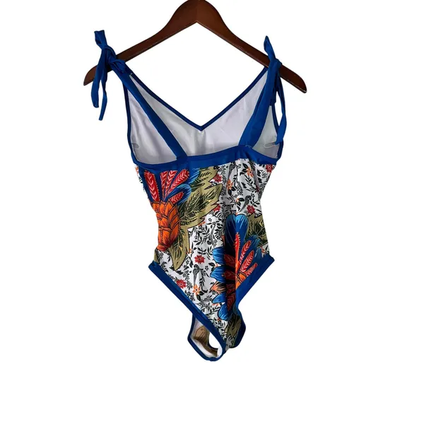 Floral Tie Strap One Piece Swimsuit - Beach Vacation Resort‎ Wear Summer - Image 11