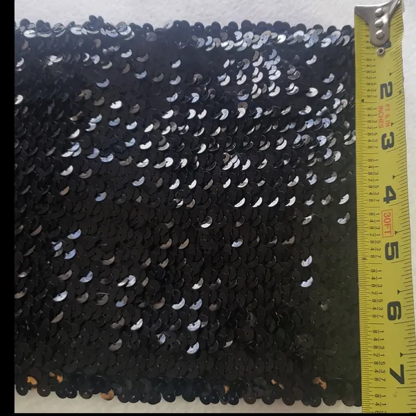 Vintage 90’s black Sequin stretch mini skirt and tube top - Image 5