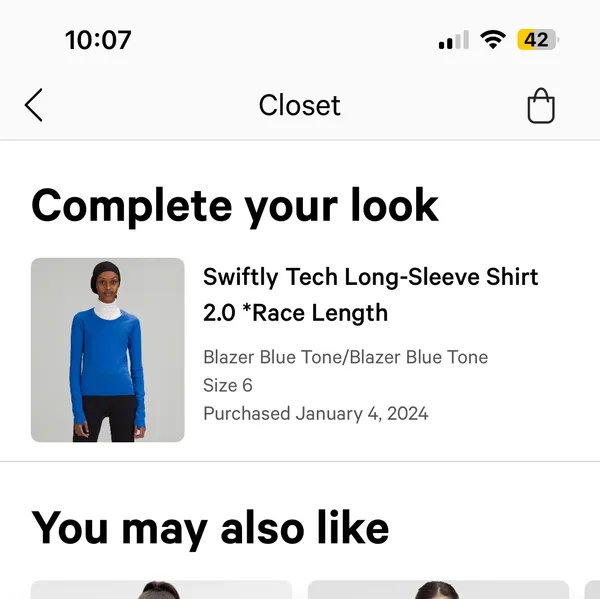 Lululemon Swiftly Tech Long Sleeve 2.0 race length shirt size 6 Blazer Blue Tone - Image 4