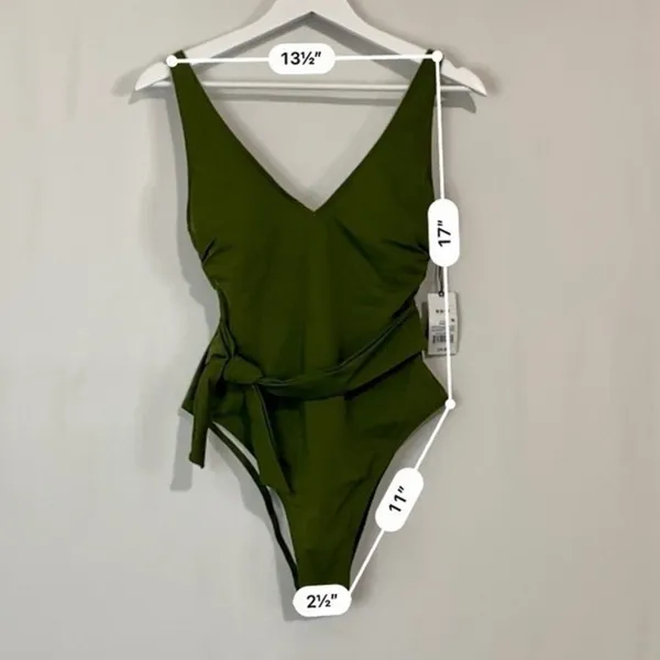 Shade & Shore Women’s One Piece Side Tie Swimsuit Green Size Medium NWT FLAW - Image 9