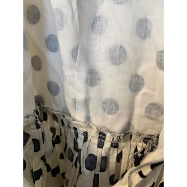 Vintage Style‎ Polka Dot Fit Flare Dress Ivory Black Rockabilly Retro Sleeveless - Image 5