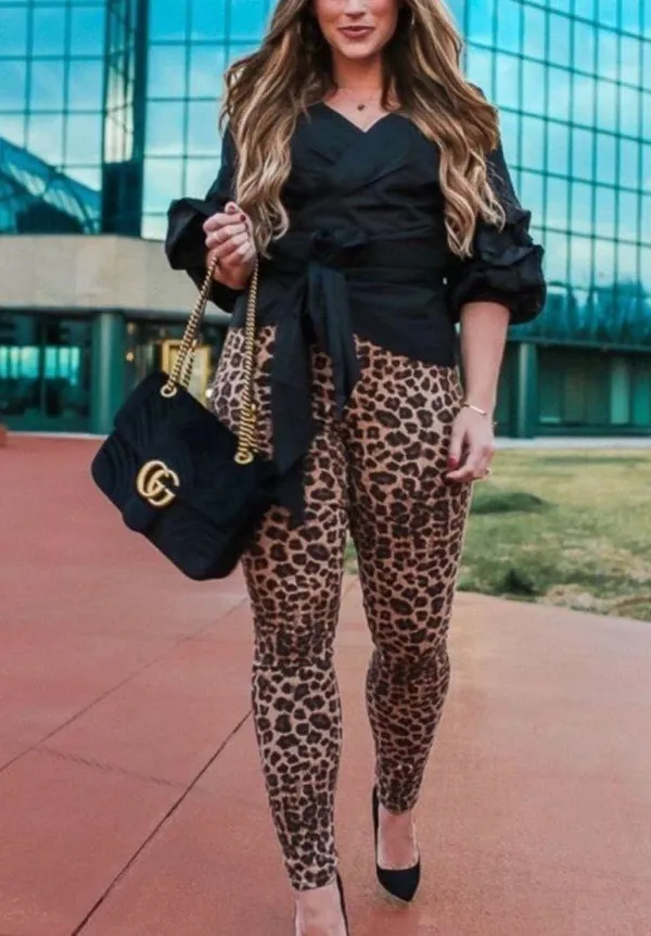 Good American Leopard Print Jeans Brown Size 28 High Rise Good Waist - Image 12